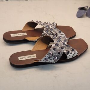 Steve Madden Spiked Snakeprint Sandals